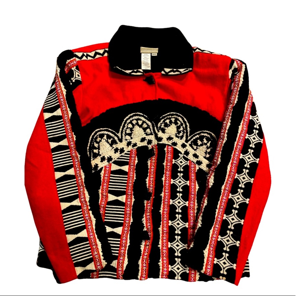 Black and Red High Fashion Tribal Jacket